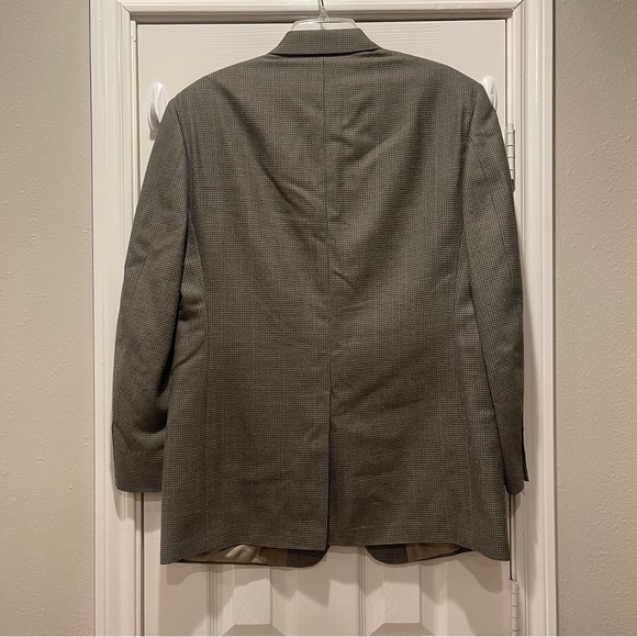 Brooks Brothers 346 Men's 42R Silk Wool Houndstooth Beige Suit Jacket Blazer - Picture 2 of 12